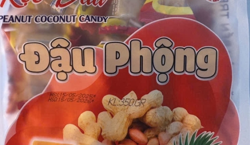 kẹo dừa đậu phộng sầu riêng khay 350gr(túi)