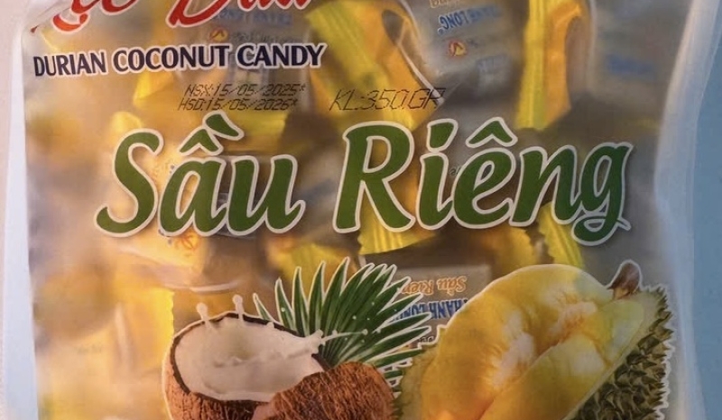 kẹo dừa sầu riêng khay 350gr(túi)