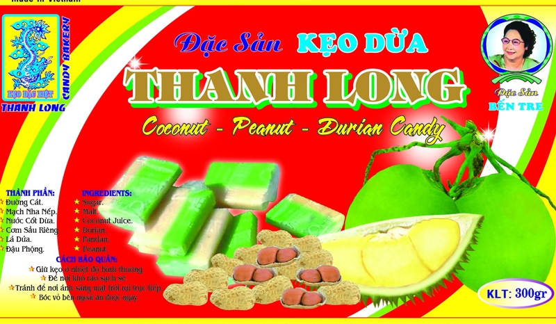 Kẹo dừa đậu phộng - sầu riêng 300gr