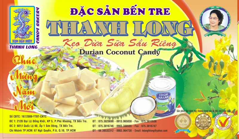 Kẹo dừa sữa sầu riêng 400gr